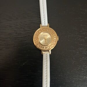 Coach White and Gold Watch with Leather Band